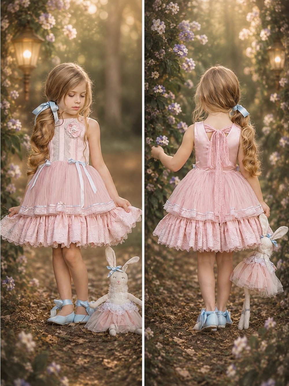 Dollcake Claire Dress Pink Blue Lace Tulle Easter Party Dress Girls Size 2 NWT